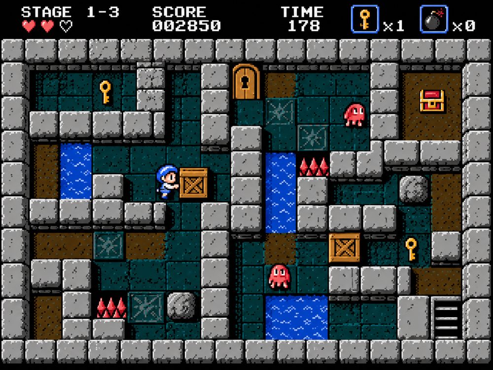パズルアクションゲームのサンプル画面