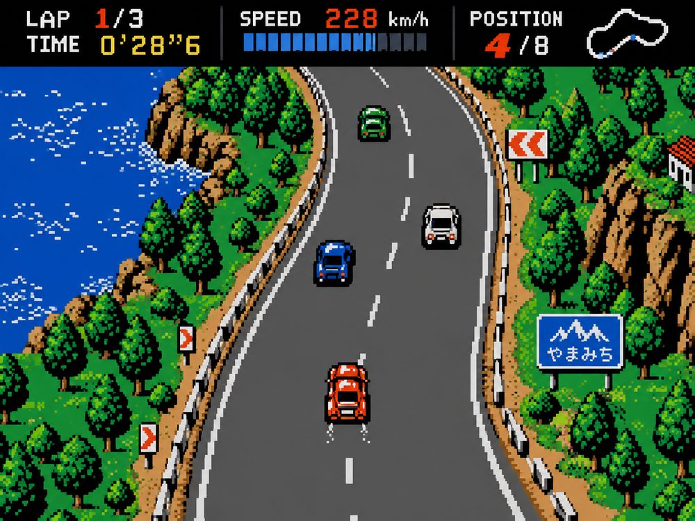 レースゲームのサンプル画面